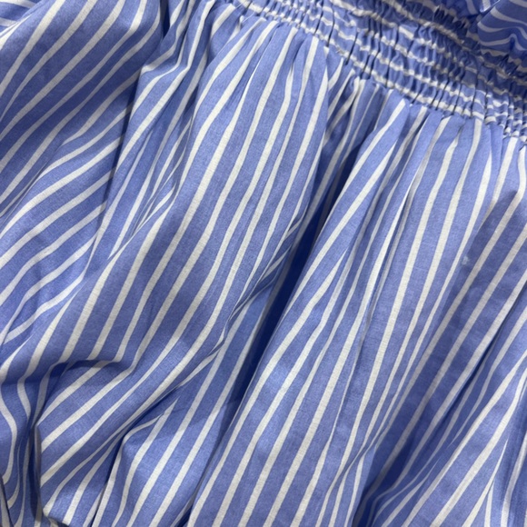 NEW Zara Stripped Blue Striped Strapless Blouse - Picture 10 of 11